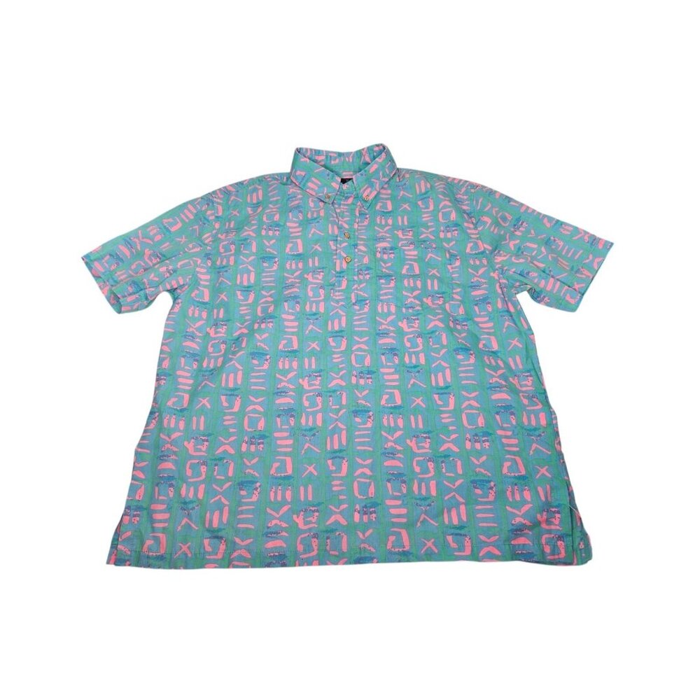 Chubbies The Nutter Geometric Pop Over Shirt Men's XL Short Sleeve Retro AOP